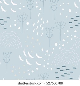 Scandinavian style abstract seamless vector pattern. Happy holidays