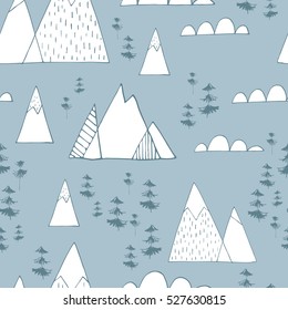 Scandinavian style abstract seamless vector pattern. Happy holidays