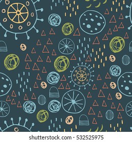 Scandinavian style abstract seamless vector pattern. Happy holidays