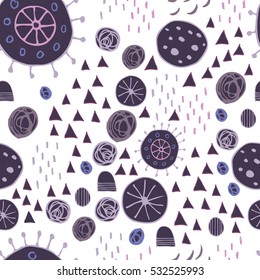 Scandinavian style abstract seamless vector pattern. Happy holidays