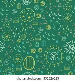 Scandinavian style abstract seamless vector pattern. Happy holidays