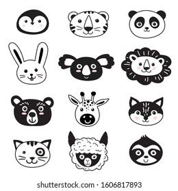 Scandinavian style animals for kids and baby t-shirts and wear, nursery posters for baby room, greeting cards etc