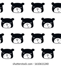 
Scandinavian style bear pattern. Vector illustration for children.