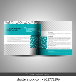 Scandinavian style business or educational template bi fold square brochure design layout, flyer or booklet. Stock vector