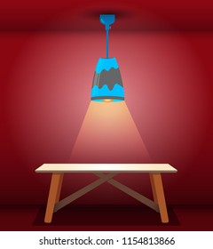 Scandinavian style ceiling lamp illuminating wooden table