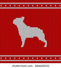 Scandinavian style Christmas knitted pattern with French Bulldogs