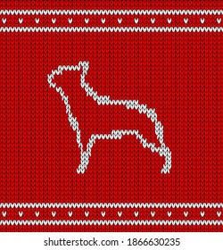 Scandinavian style Christmas knitted pattern with French Bulldogs