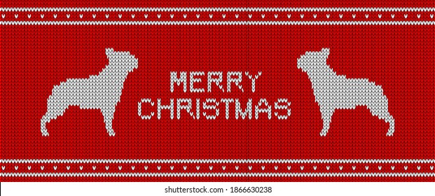 Scandinavian style Christmas knitted pattern with French Bulldogs