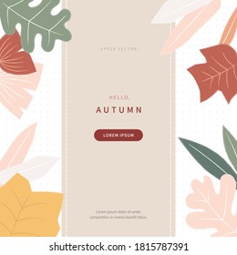 scandinavian style cut out shapes collage of autumn concept background. abstract background with colorful illustration. fall season design for web page, editorial, promotion. vector design of eps 10.