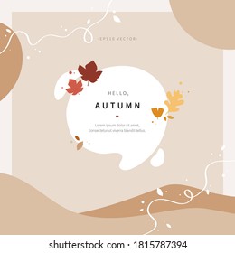 skandinavischer Stil ausgeschnitten Formen Collage von Herbst Konzept Hintergrund. abstrakter Hintergrund mit bunter Illustration. Herbstsaison Design für Web-Seite, redaktionell, Promotion. Vektordesign von eps10.