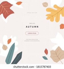 scandinavian style cut out shapes collage of autumn concept background. abstract background with colorful illustration. fall season design for web page, editorial, promotion. vector design of eps 10.