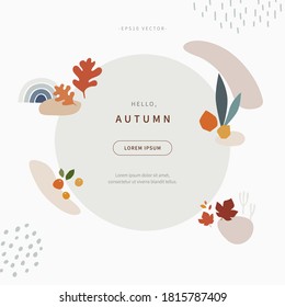 scandinavian style cut out shapes collage of autumn concept background. abstract background with colorful illustration. fall season design for web page, editorial, promotion. vector design of eps 10.