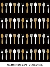 Scandinavian style cutlery seamless pattern