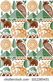 Scandinavian style decorative design. Seamless vector pattern