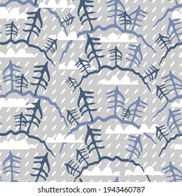 
Scandinavian style fir tree pattern. Vector.