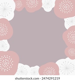 Scandinavian style floral background frame