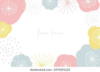 Scandinavian style floral background frame