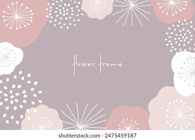 Scandinavian style floral background frame
