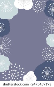 Scandinavian style floral background frame