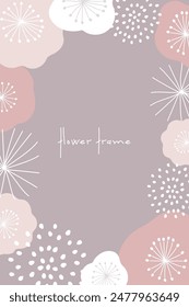 Scandinavian style floral background frame