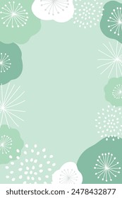 Scandinavian style floral background frame