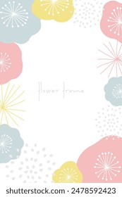 Scandinavian style floral background frame