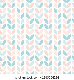 Scandinavian style floral seamless pattern. Abstract geometric leaves in pastel colors. Vector wallpaper.