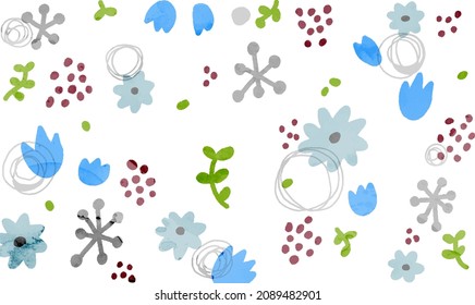 Scandinavian style flower background vector illustration