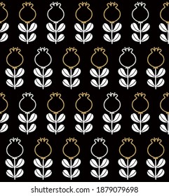 Scandinavian style flower seamless pattern