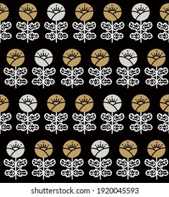 Scandinavian style flower seamless pattern