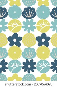 Patrón sin fisuras de flores de estilo escandinavo