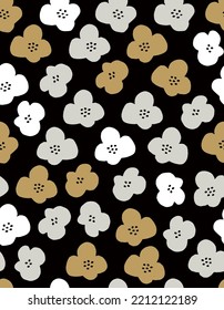 Scandinavian style flower seamless pattern