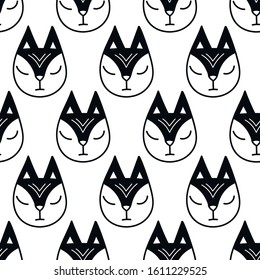 Scandinavian style fox pattern. Vector illustration for children.