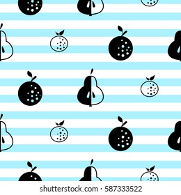 Scandinavian style fruit seamless vactor pattern.