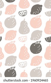Scandinavian style fruits seamless pattern