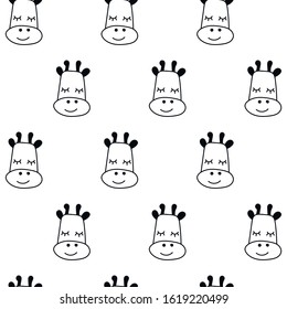 Scandinavian style giraffe pattern. Vector illustration for children.