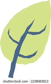 Scandinavian style hand drawn leaf illustration