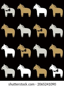 Scandinavian style horse seamless pattern