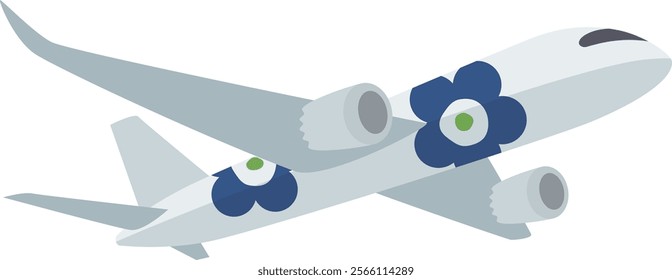 Scandinavian style illustration, Airplane (low angle ver.)