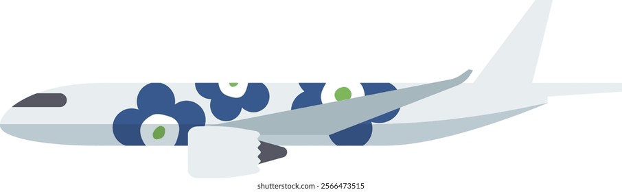 Scandinavian style illustration - Airplane (side view ver.)