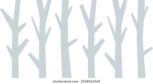 Scandinavian style illustration, tree, birch, trees, forest