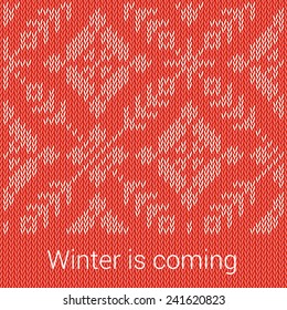 Scandinavian style knitted pattern, vector illustration