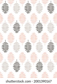 Scandinavian style leaf seamless pattern