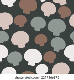 Scandinavian style mushrooms repeating pattern
