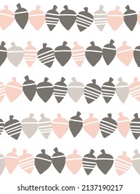 Scandinavian style nuts seamless pattern