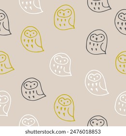 Scandinavian style owl seamless pattern