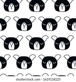 Scandinavian style panda pattern. Vector illustration for children.