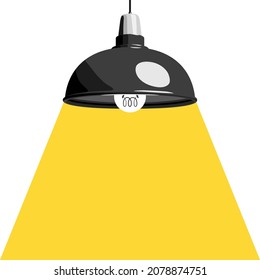 Lámpara colgante de estilo escandinavo, lámpara de techo o lámpara colgante con un rayo de luz. Elemento de diseño interior. Ilustración del vector