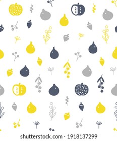 Scandinavian style plant seamless pattern