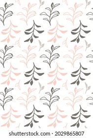 Scandinavian style plant seamless pattern